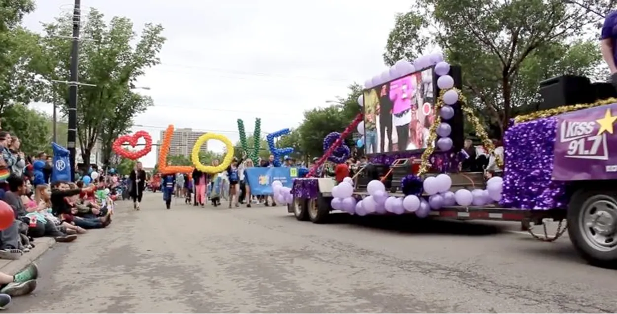 91.7fm Kiss Radio’s “Kiss Who You Want” Pride Parade.  VueTronic runs a live feed on a portable LED Display trailer